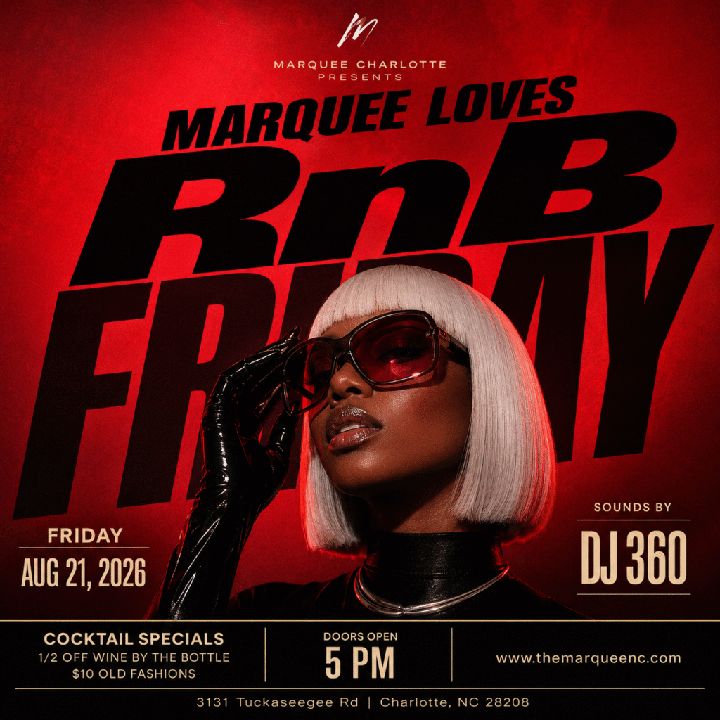 Marquee Loves R&B Friday flyer for August 21, 2026