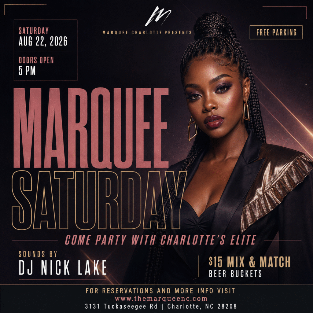 Marquee Saturday with DJ Nick Lake flyer for August 22, 2026