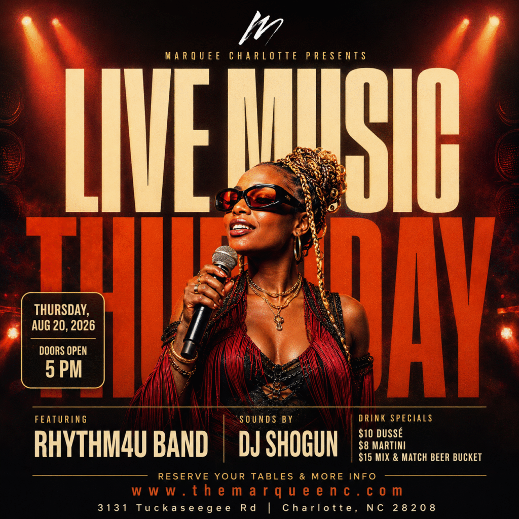 Live Music Thursday at Marquee flyer for August 20, 2026