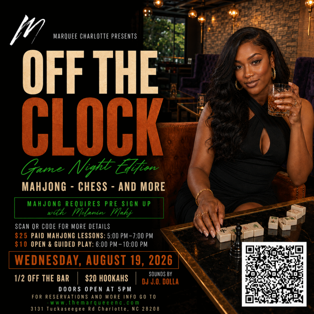 Off The Clock Game Night at Marquee flyer for August 19, 2026