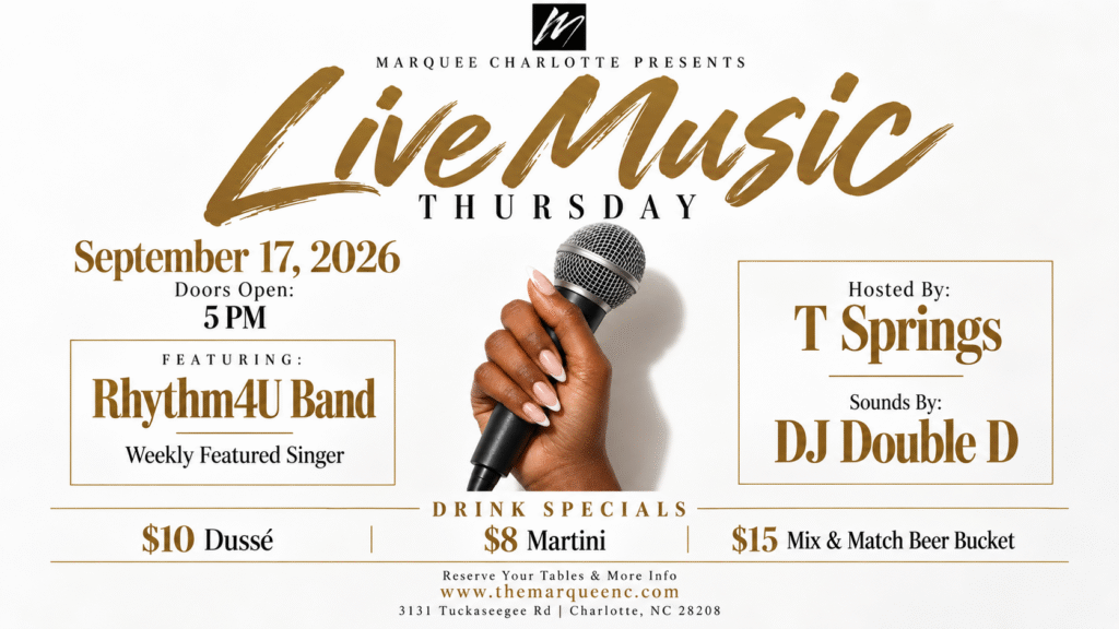 Live Music Thursday at Marquee flyer for September 17, 2026