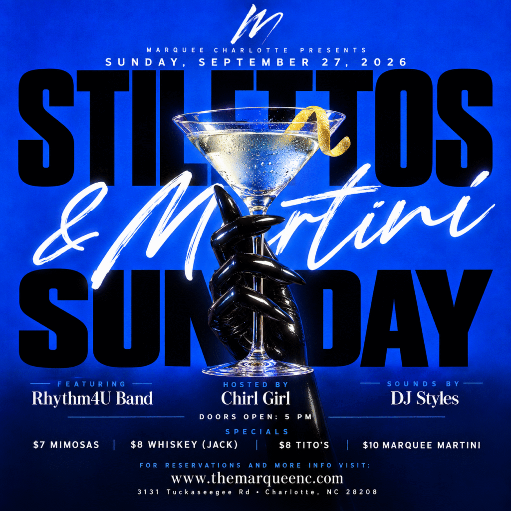 Stilettos and Martini Sunday at Marquee Charlotte on September 27, 2026